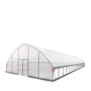 30' x 80' Tunnel Greenhouse Grow Tent w/6 Mil Clear EVA Plastic Film, Cold Frame, Hand Crank Roll-Up Sides, Peak Ceiling Roof, TMG-GH3080