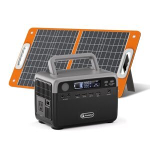 300W Portable Power Station with 60W Solar Panel, LiFePO4 Generator, FlashFish, DOBA-PS300